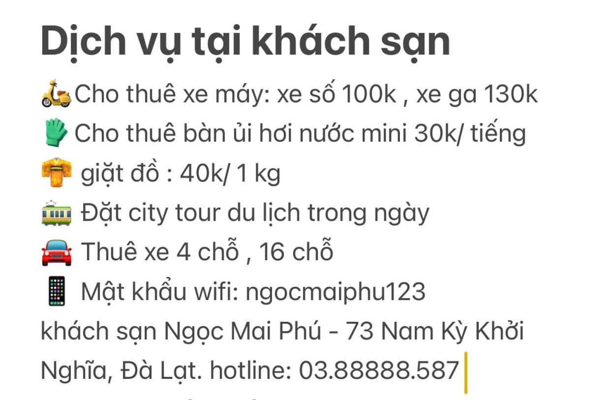 Ngoc Mai Phu Hotel Dalat Экстерьер фото